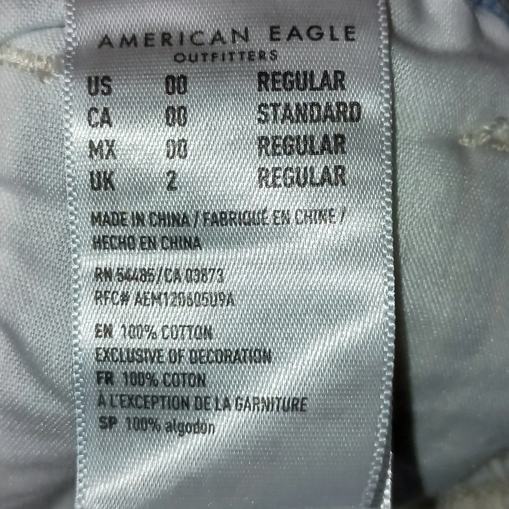 American Eagle Blue/White Striped Mom Jeans  00 Regular - Picture 5 of 8